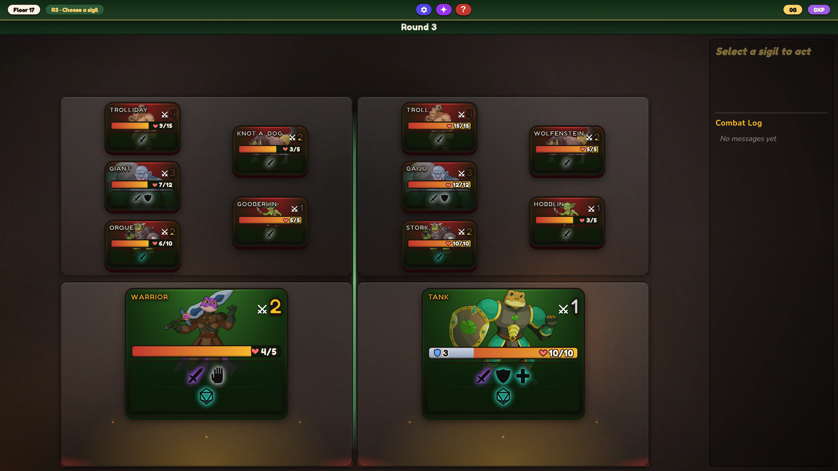Combat — a mid-floor enemy medley