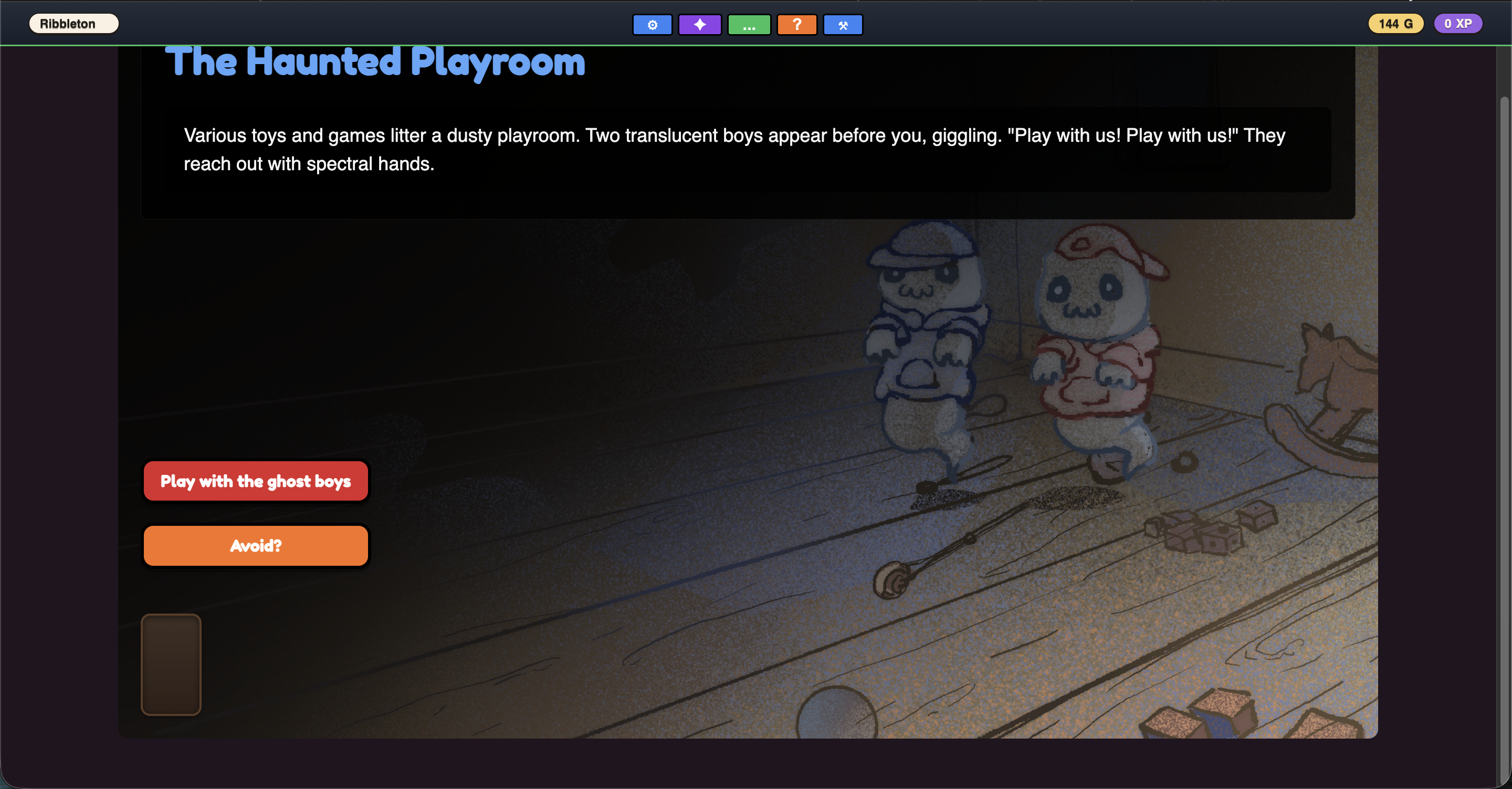 Neutral encounter — the Haunted Playroom